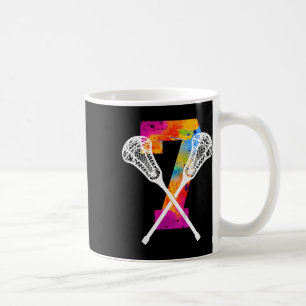 Kids Number 7 Years Lacrosse 7th Birthday  Coffee Mug