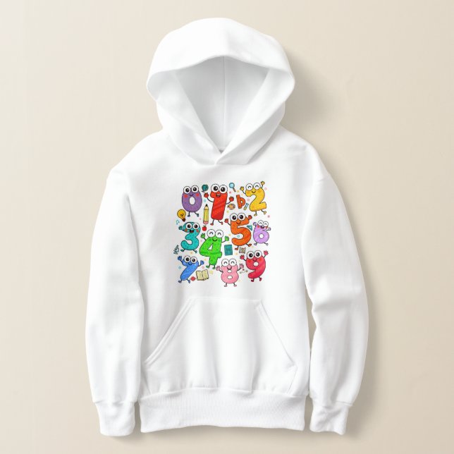 Kids Number Day Hoodie | Fun Maths Numbers (Laydown)