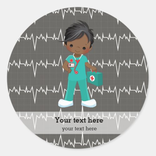 Kids Nurse Classic Round Sticker