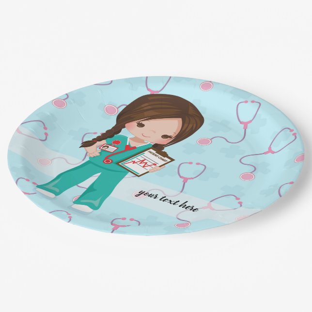 Kids nurse paper plates (Angled)