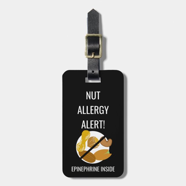 Kids Nut Allergy Alert with Epinephrine Image Luggage Tag (Front Vertical)