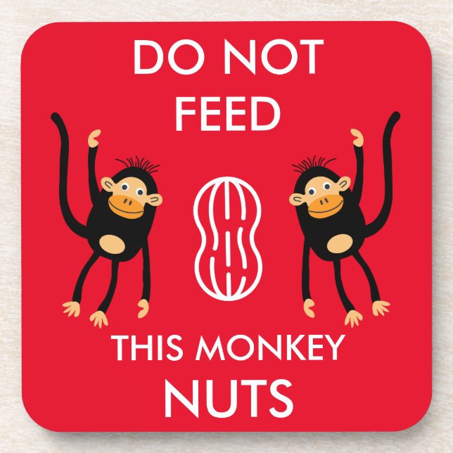 Kids Nut Allergy Warning Beverage Coaster (Front)