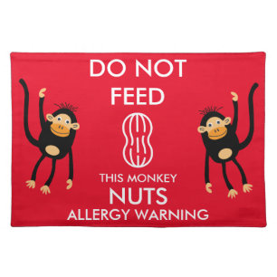 Kids Nut Allergy Warning Cloth Placemat