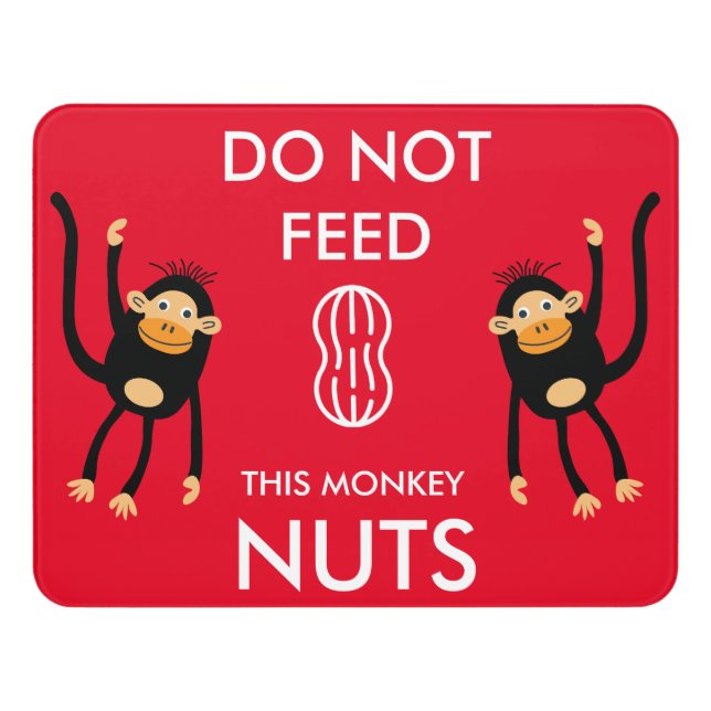 Kids Nut Allergy Warning Door Sign (Contemporary Front)