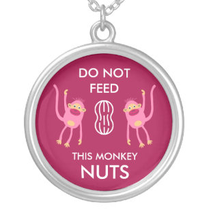 Kids Nut Allergy Warning Silver Plated Necklace