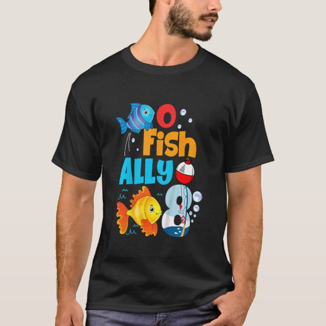 Kids O Fish Ally One Birthday Outfit 8th Bday Litt T-Shirt (Front)