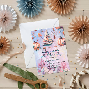 kid's ocean sailboat Nautical Baby Shower Invitation