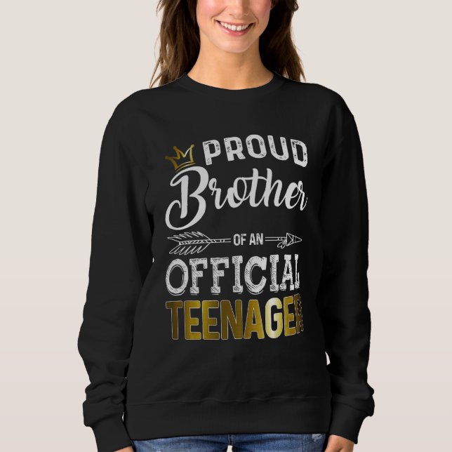 Kids Official Teenager Brother 13th Birthday Party Sweatshirt (Front)