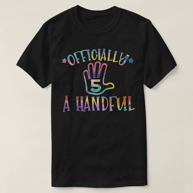 Kids Officially A Handful 5th Birthday Shirt, Kids T-Shirt (Design Front)