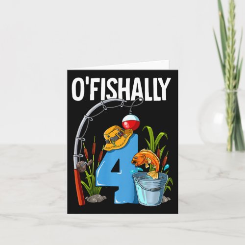 Kids O'fishally 4 Years Old 4th Birthday Fishing 