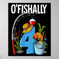Kids O'fishally 4 Years Old 4th Birthday Fishing