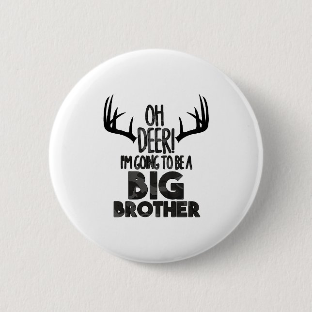 Kids Oh Deer Big Brother Hunting Pregnancy Announc Button (Front)