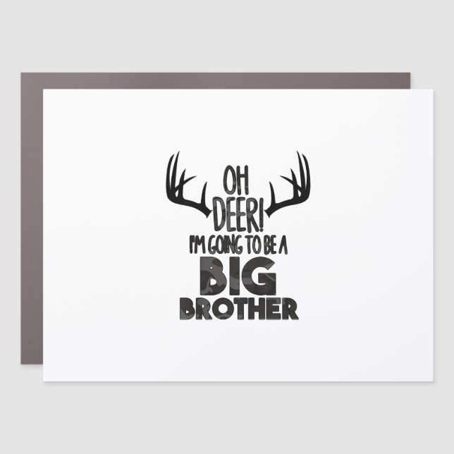 Kids Oh Deer Big Brother Hunting Pregnancy Announc Car Magnet (Front)