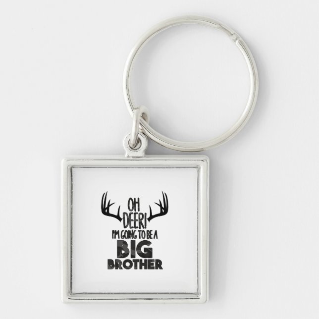 Kids Oh Deer Big Brother Hunting Pregnancy Announc Keychain (Front)
