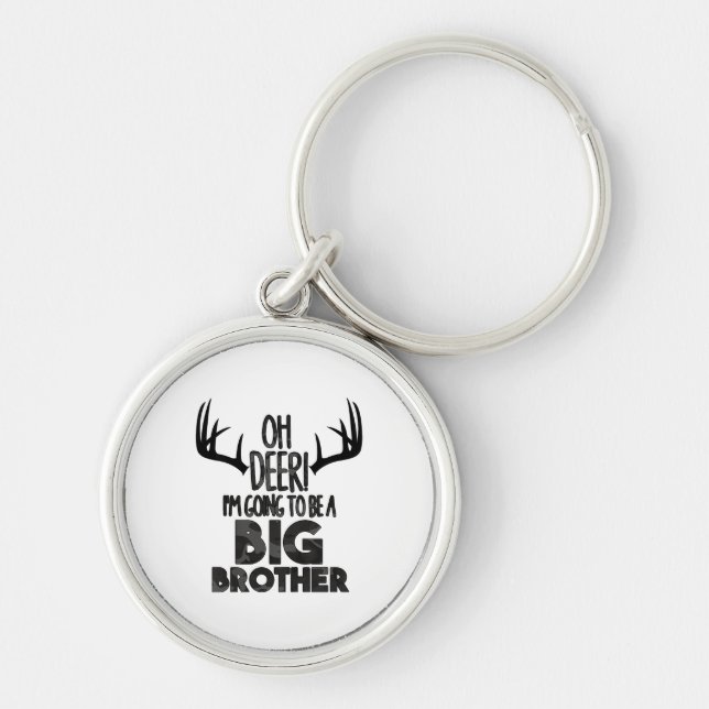 Kids Oh Deer Big Brother Hunting Pregnancy Announc Keychain (Front)