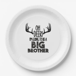 Kids Oh Deer Big Brother Hunting Pregnancy Announc Paper Plates