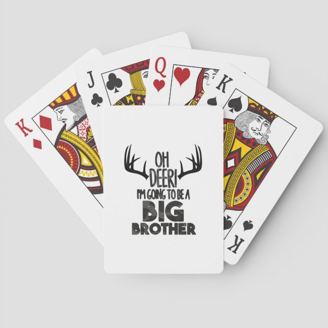 Kids Oh Deer Big Brother Hunting Pregnancy Announc Poker Cards (Back)