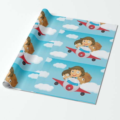 Kids On A Plane Wrapping Paper