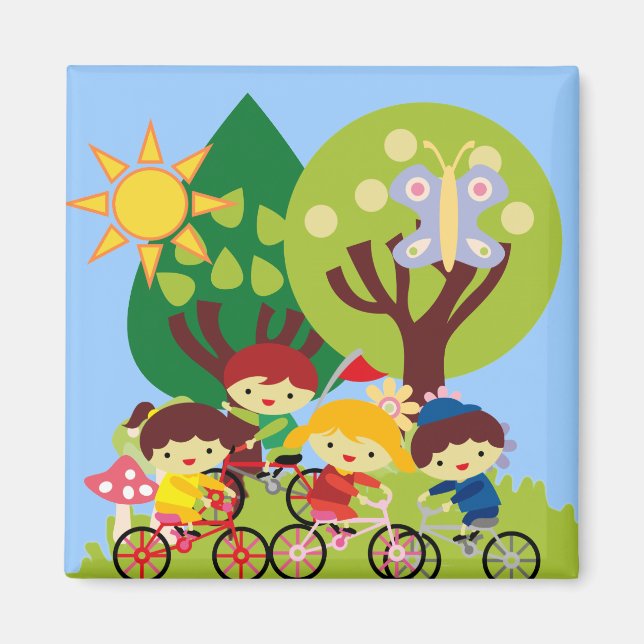 Kids on Bikes Magnet (Front)