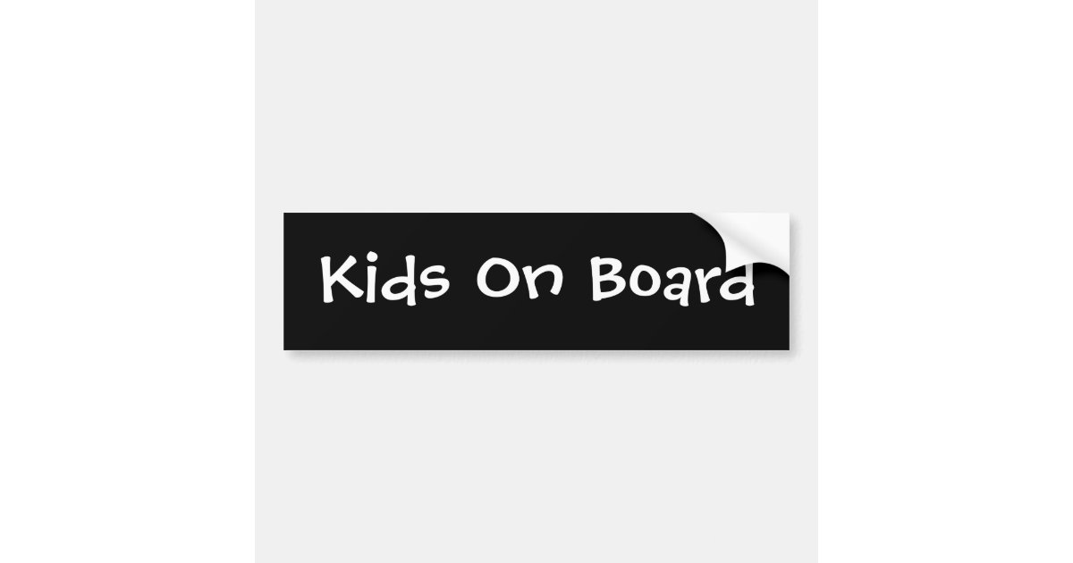 Kids On Board Bumper Sticker Zazzle