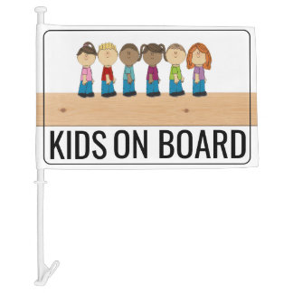 Kids On Board Car Flag