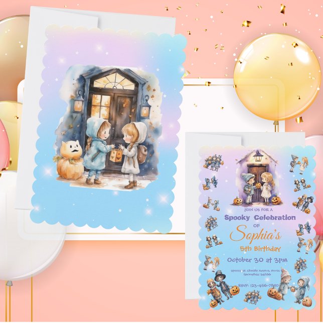 Kids on Halloween Theme Invite for Kids Birthday (Creator Uploaded)