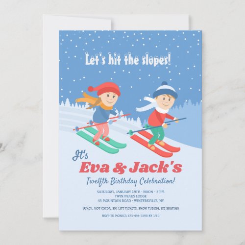 Kids on Skis Invitation