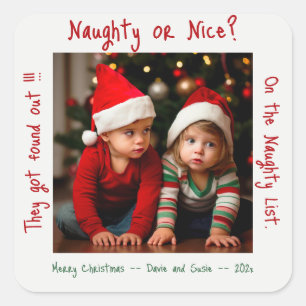 Kids On The Naughty List Christmas Square Sticker