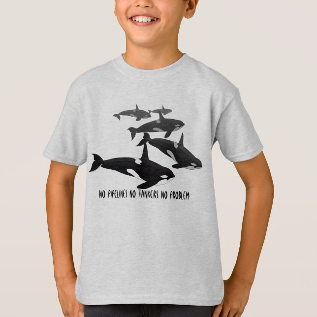 Kid's Orca Whale T-Shirt No Pipelines Orca Shirts (Front)