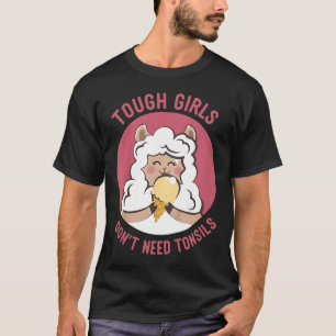 Kids ough Girls Don't Need Tonsils Sheep Ice Cream T-Shirt