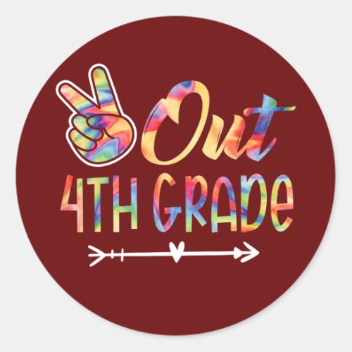 Kids Out 4th Grade Graduation Last Day Of School Classic Round Sticker