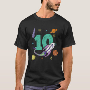 Kids Outer Space Astronaut 10th Birthday Boy 10 Ye T-Shirt