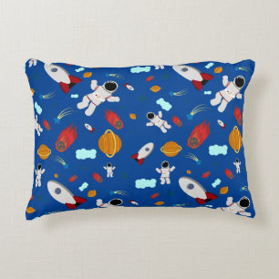 Kid's Outer Space & Astronaut Pattern Accent Pillow