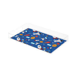 Kid's Outer Space & Astronaut Pattern Acrylic Tray