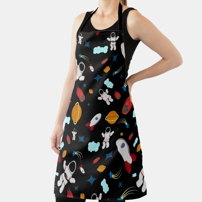 Kid's Outer Space & Astronaut Pattern Apron (Insitu)