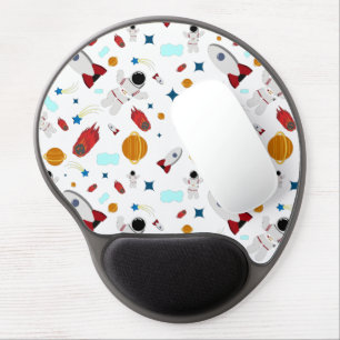 Kid's Outer Space & Astronaut Pattern Gel Mouse Pad