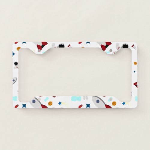 Kids Outer Space  Astronaut Pattern License Plate Frame