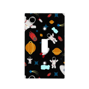 Kid's Outer Space & Astronaut Pattern Light Switch Cover