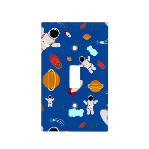 Kids Outer Space  Astronaut Pattern Light Switch Cover