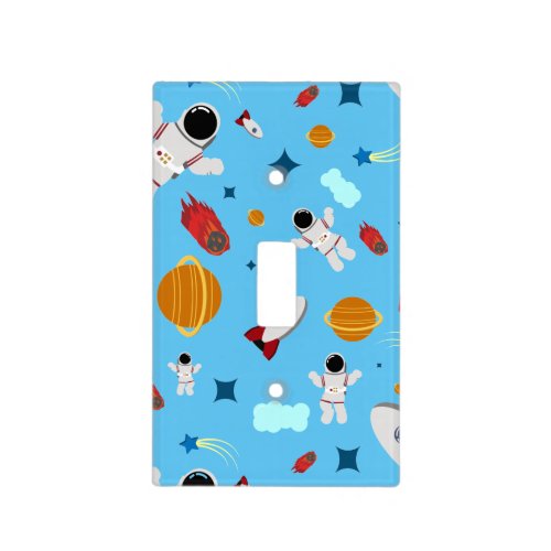 Kids Outer Space  Astronaut Pattern Light Switch Cover