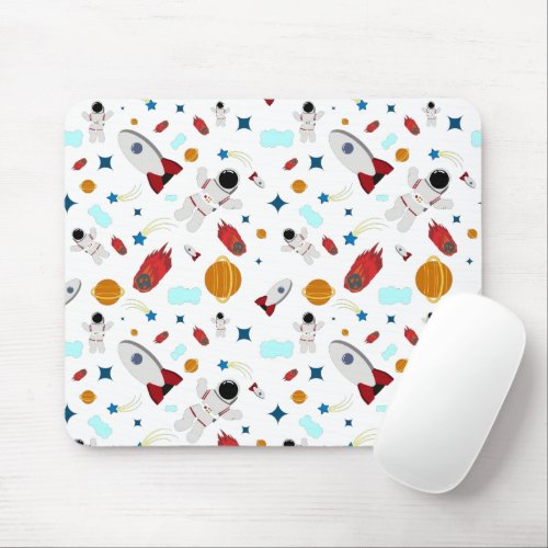 Kids Outer Space  Astronaut Pattern Mouse Pad