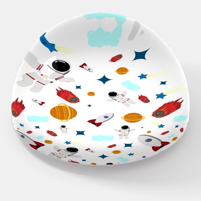 Kid's Outer Space & Astronaut Pattern Paperweight (Angled)