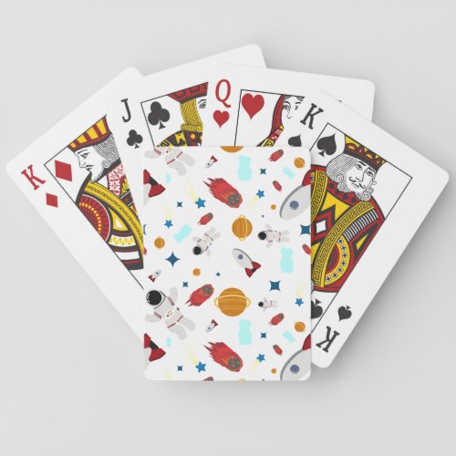 Kids Outer Space  Astronaut Pattern Poker Cards