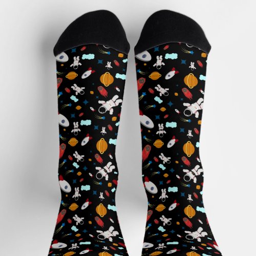 Kids Outer Space  Astronaut Pattern Socks