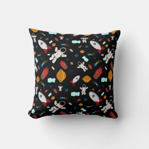 Kid's Outer Space & Astronaut Pattern Throw Pillow
