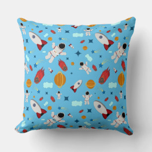 Kid's Outer Space & Astronaut Pattern Throw Pillow