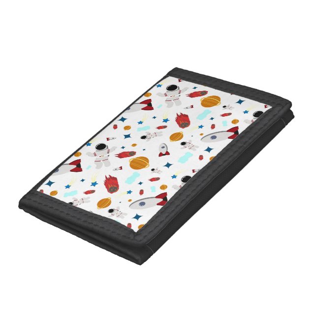 Kid's Outer Space & Astronaut Pattern Tri-fold Wallet (Bottom)