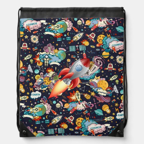 Kids Outer Space  Drawstring Bag