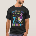 Kids Outer Space Out Of My Way It&#39;s My 7th Birthda T-Shirt