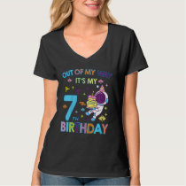Kids Outer Space Out Of My Way It's My 7th Birthda T-Shirt